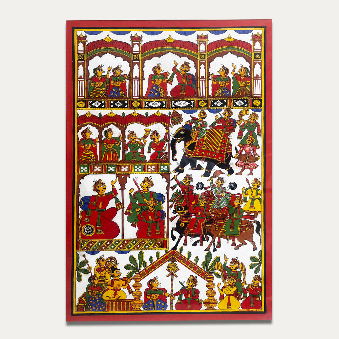 22 X 15 Inch | Marrige of Pabuji Paper Phad Painting