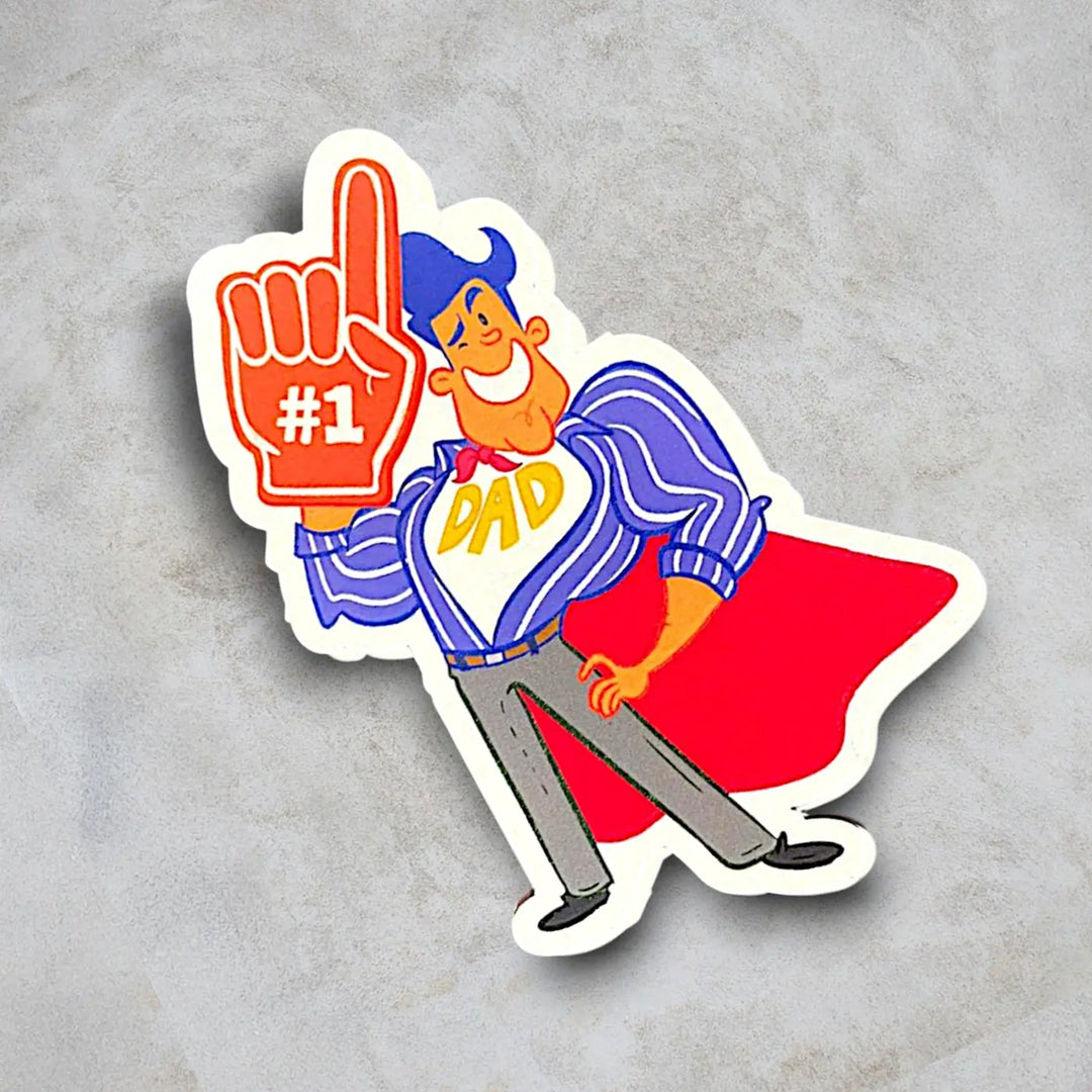 Printed No.1 Dad MDF Wood Fridge Magnet