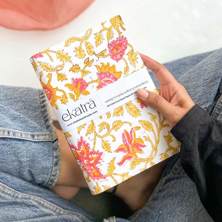 Pink Leafy Floral A5 Journal