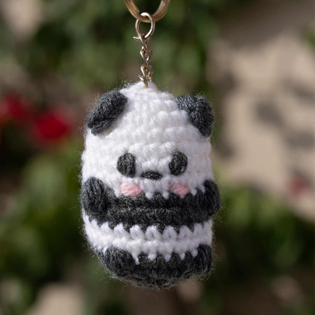 Handmade Crochet Panda Ornament For Christmas Decoration