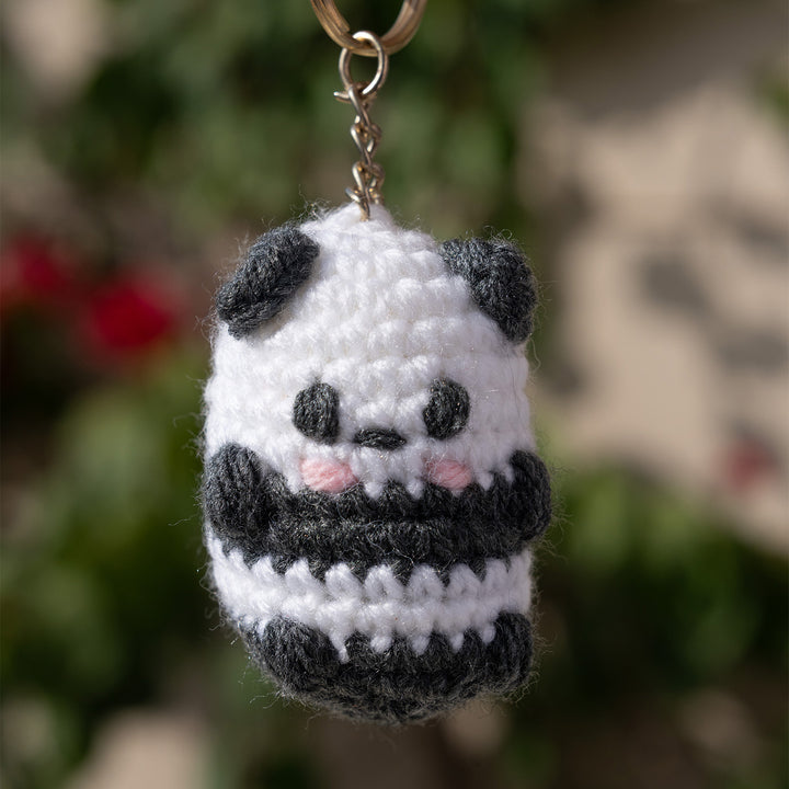 Handmade Crochet Panda Ornament For Christmas Decoration