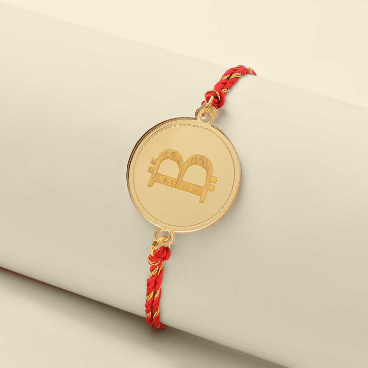 Handmade Bitcoin Design Acrylic Rakhi For Brother
