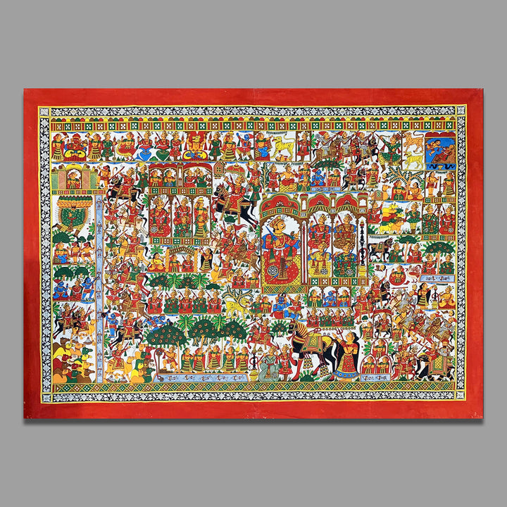 46 X 65 Inch | Story of Pabuji Paper Phad Painting
