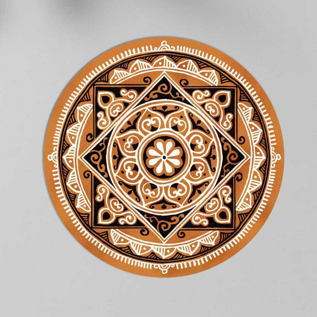 24 x 24 Inch | Hand-Painted Vyana Circle Canvas Reusable Rangoli Mat