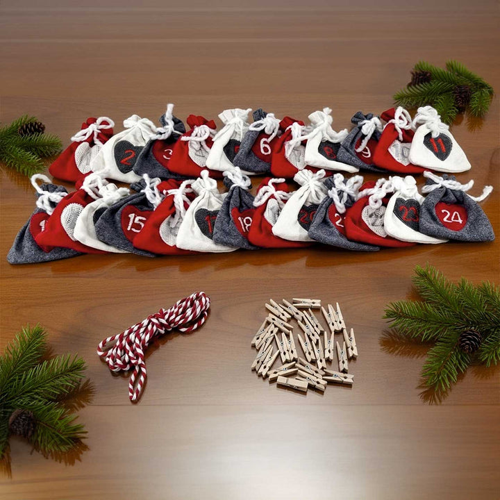 Handmade Felt 24 Days Of Joy Garland Advent Calendar