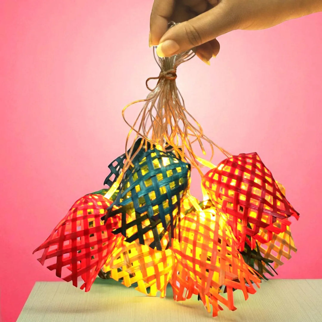 Multicoloured Vine Eco-Friendly Handmade Woven Bamboo Fairy Light | 3 meters