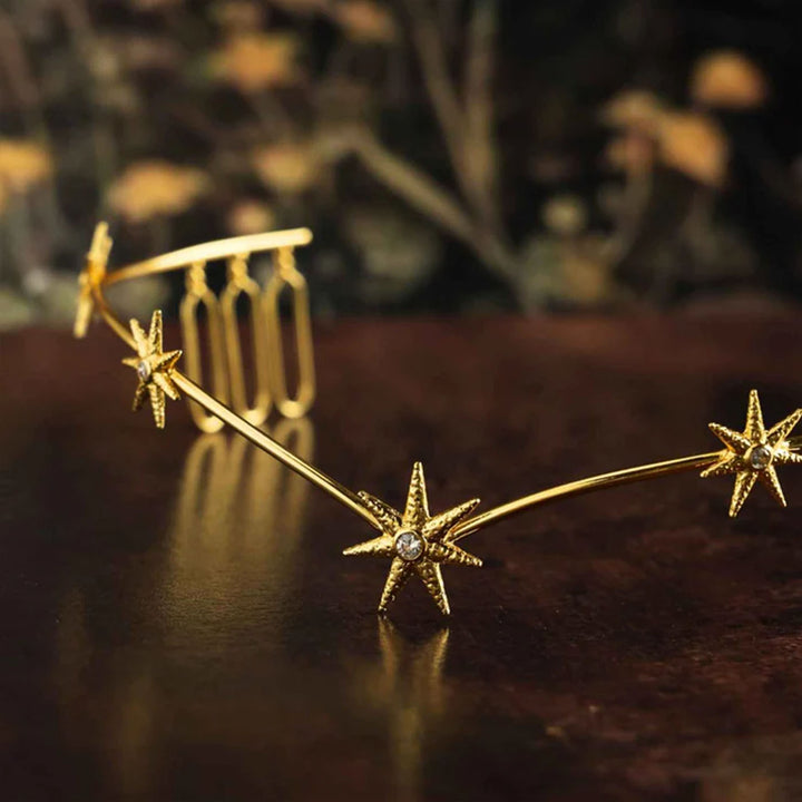 Handmade Sitaare 18k Gold Plated Reverse Headband For Weddings