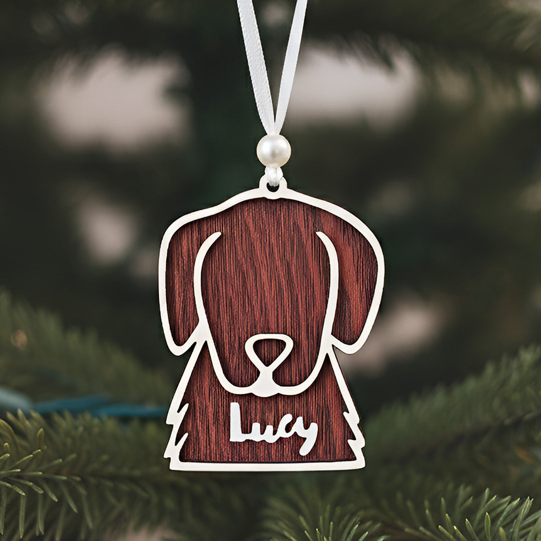 Personalized Dog Theme MDF Wood Ornament For Christmas Tree Decoration