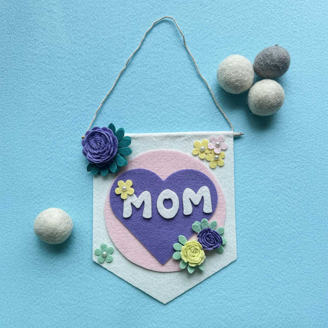 Personalized Handmade Floral Theme Felt Bunting