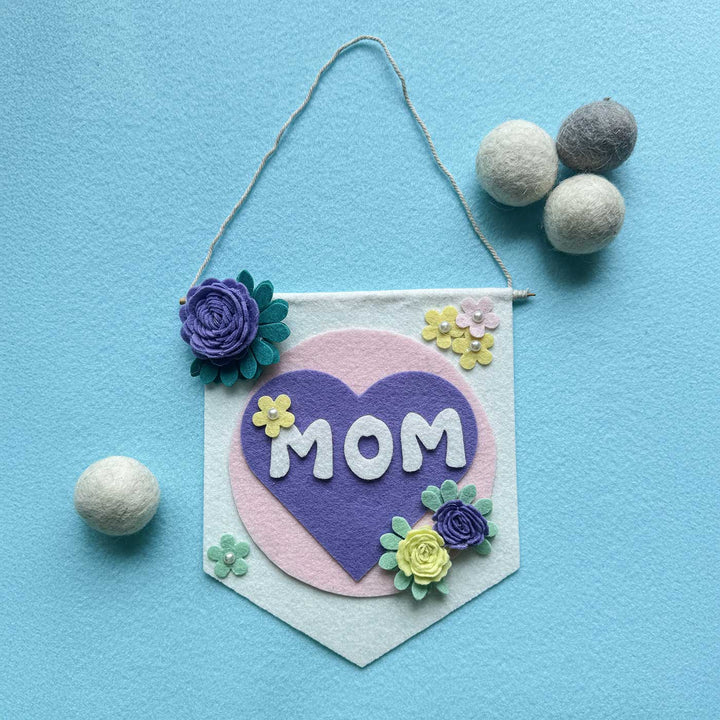Personalized Handmade Floral Theme Felt Bunting