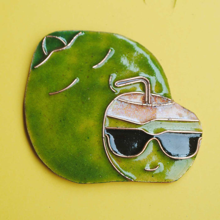 Handmade Coconut (Nareal) Copper Enamel Fridge Magnet