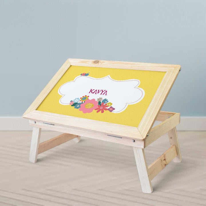 Personalized Flower Power Theme Wooden Foldable Desk