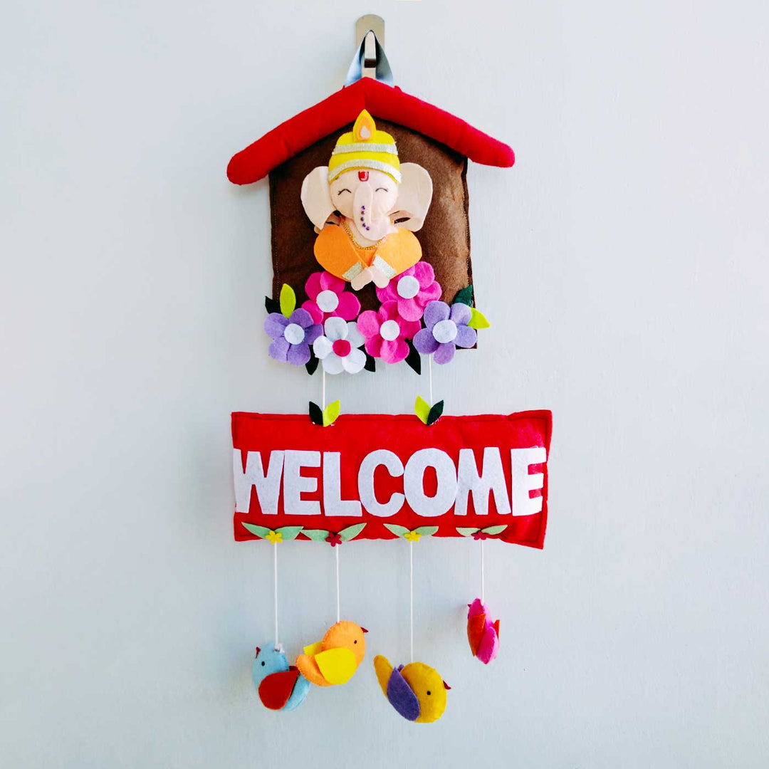 Handmade Ganesha Theme Felt Hanging