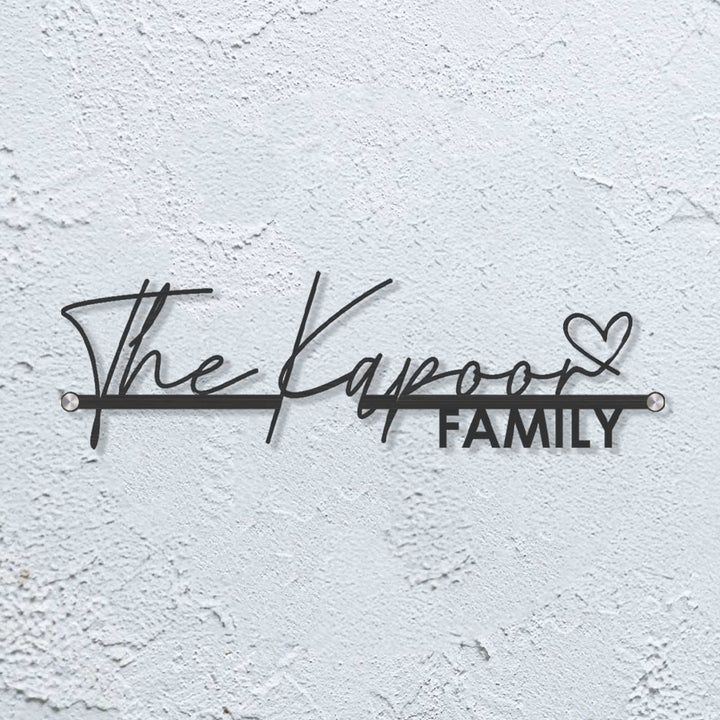 Personalized Laser Cut Minimalist Design Steel Name Plate