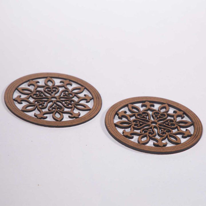Snowflake MDF Sleek Elegant Laser Cut Coaster Set | Set Of 6