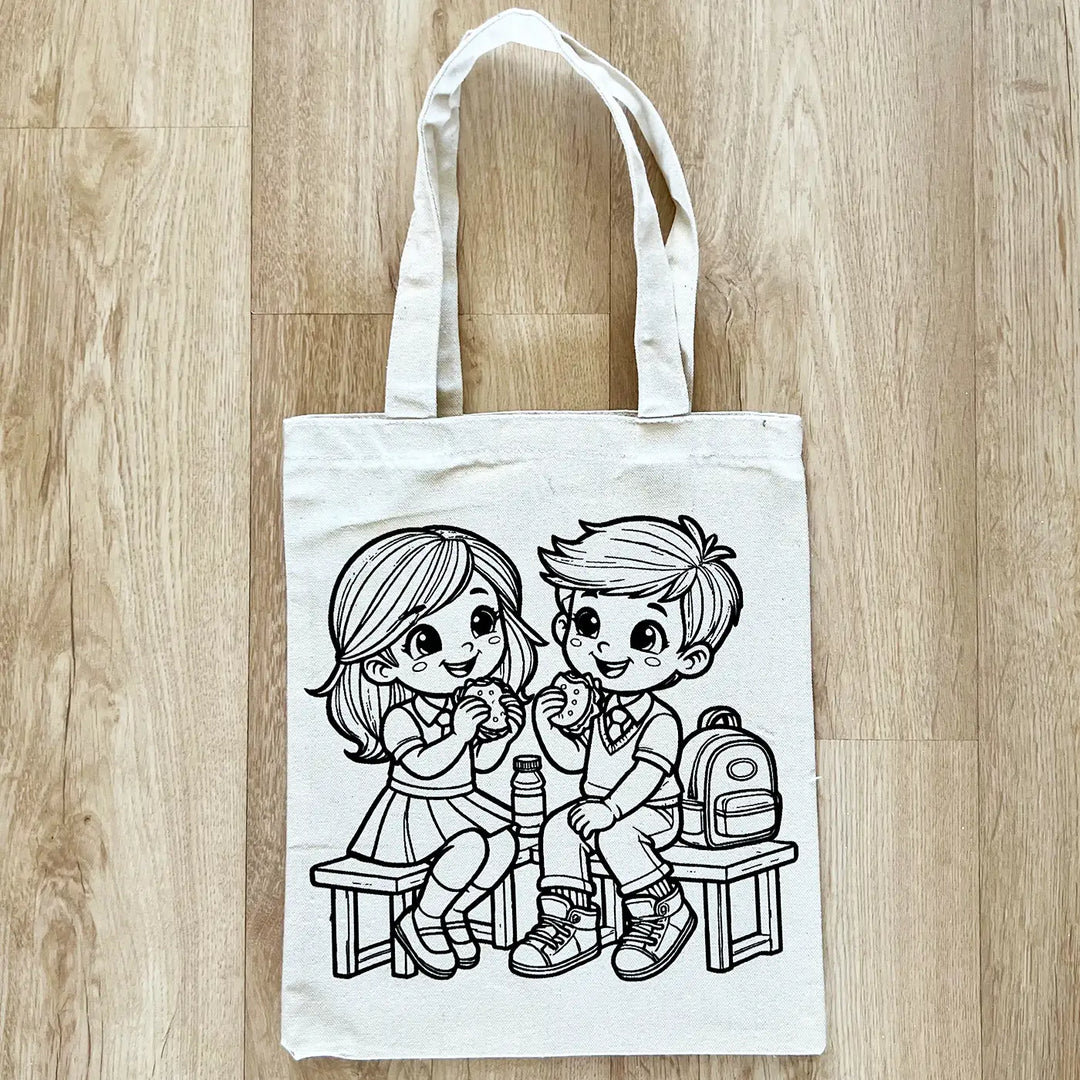 DIY Colour It Yourself Best Friends Cotton Kids Tote Bag