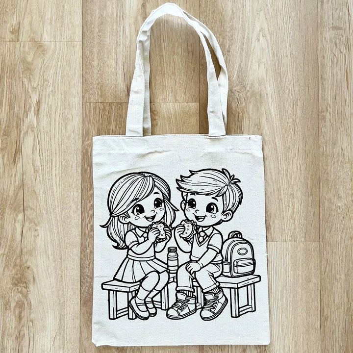 DIY Colour It Yourself Best Friends Cotton Kids Tote Bag