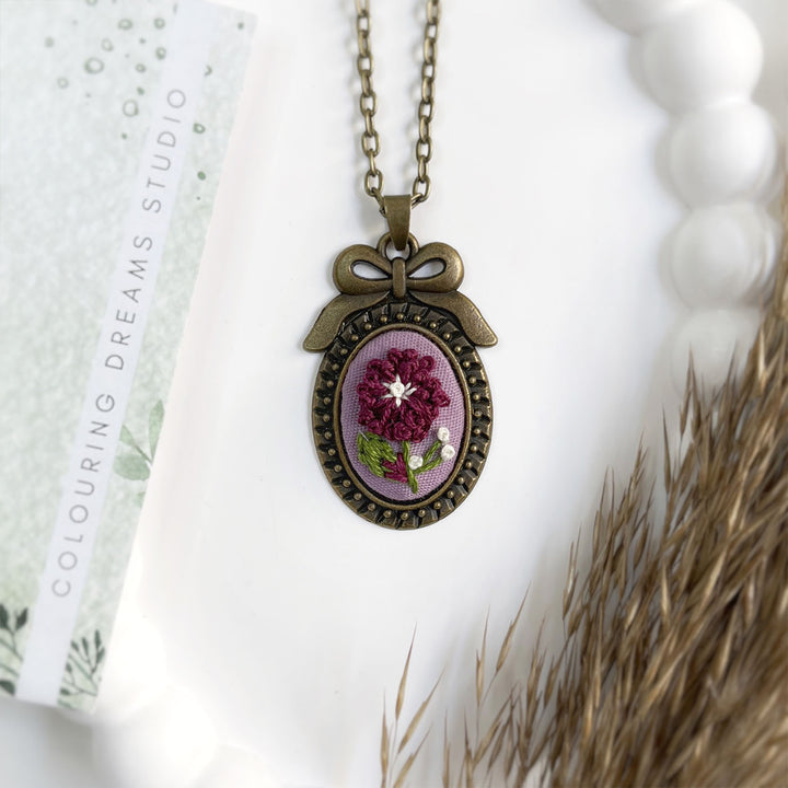Hand Embroidered Wanderbloom Antique Finish Necklace