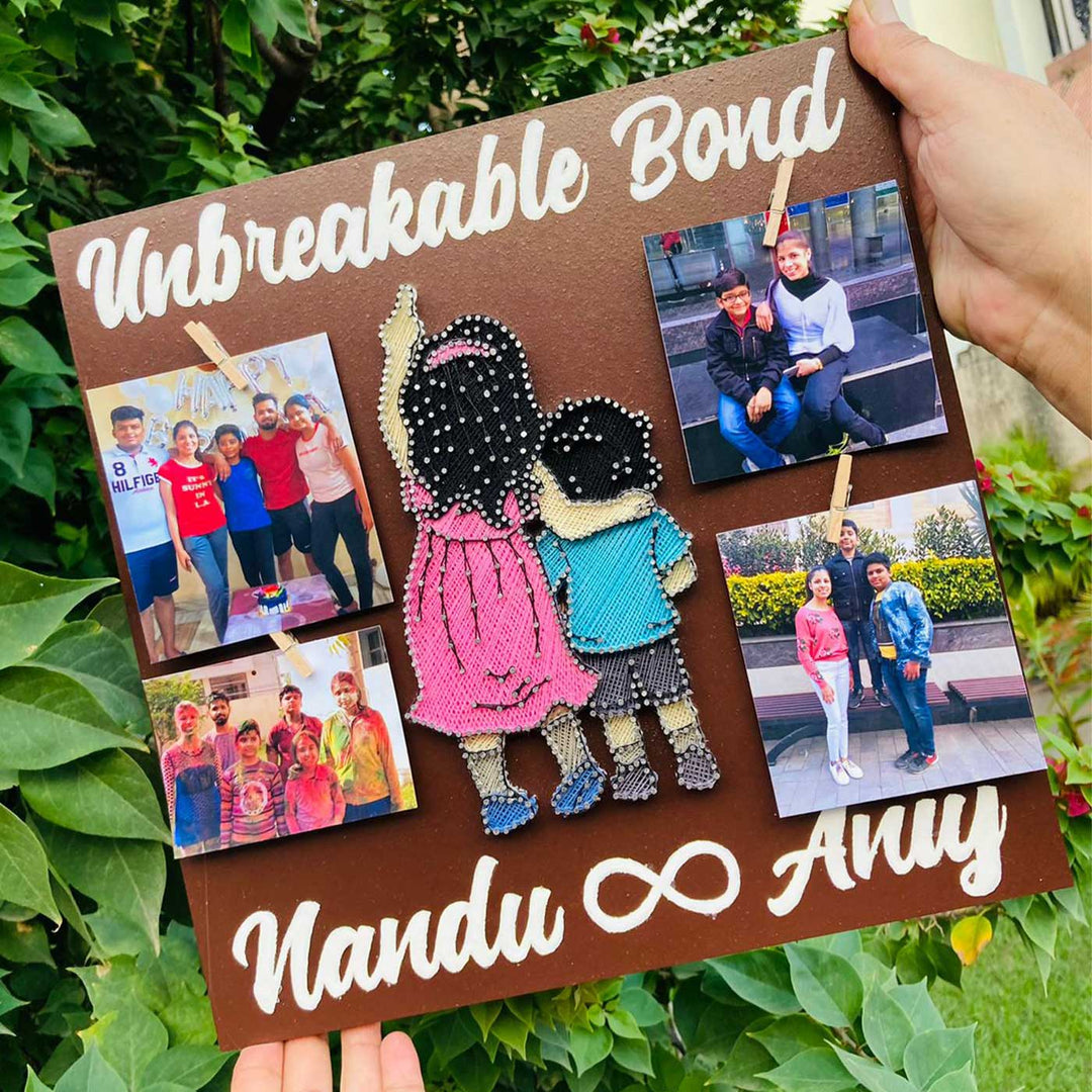 Photo Personalized Handmade String Art Unbreakable Bond Design MDF Wood Decorative Plaque