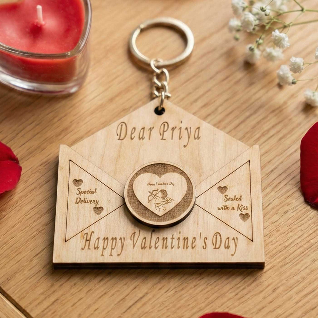 Personalized Letter To My Valentine Wooden Musical Bag Charm