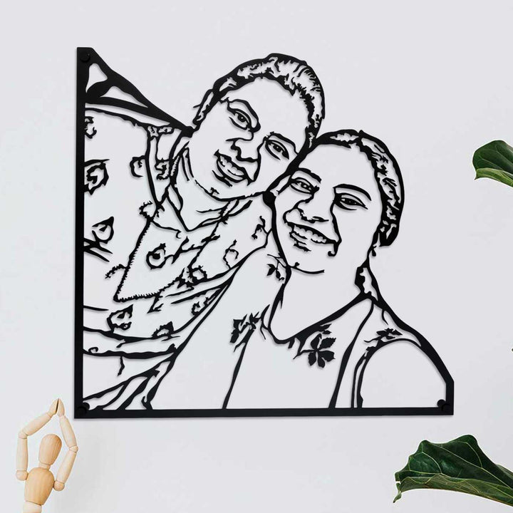 Photo Personalized Handmade Laser Cut Siblings Theme Metal Decorative Plaque