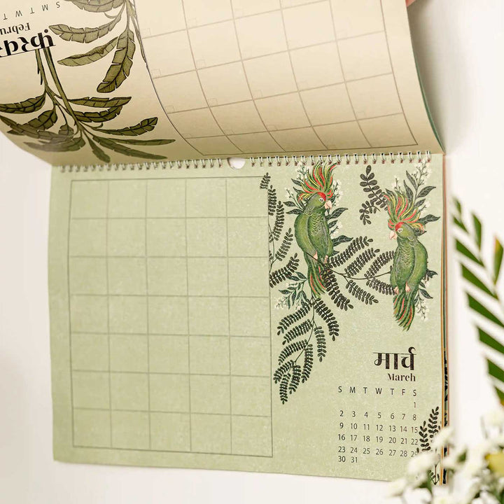 Handmade 2025 Blue Wall Calendar