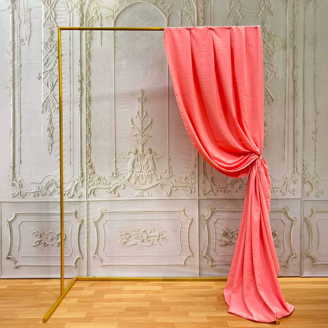 Reusable Peach Butter Crepe Backdrop Drape, Ready-to-Hang For Mehndi & Pooja Decor