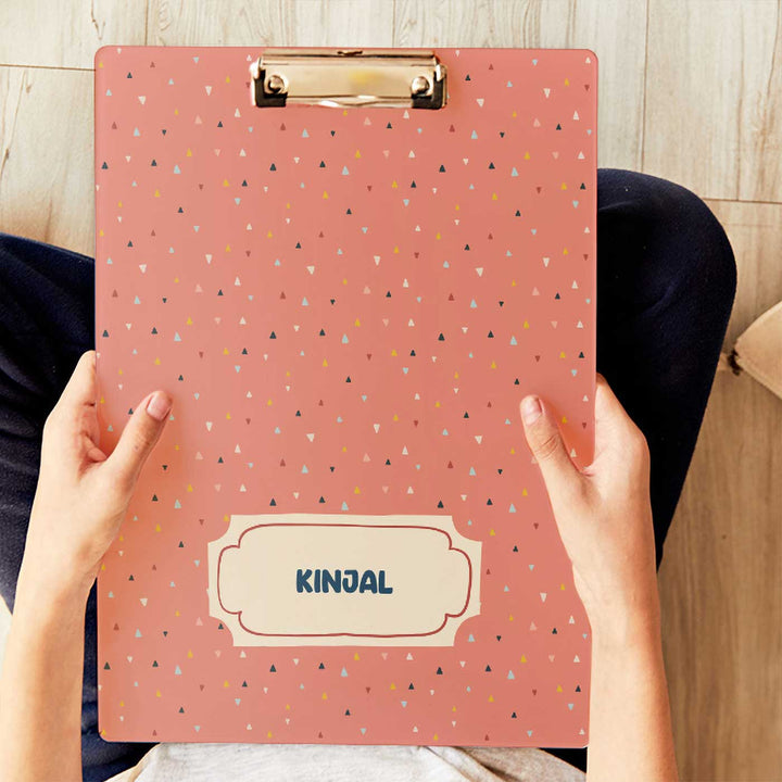 Personalized Triangle Tango Theme Acrylic Clipboard