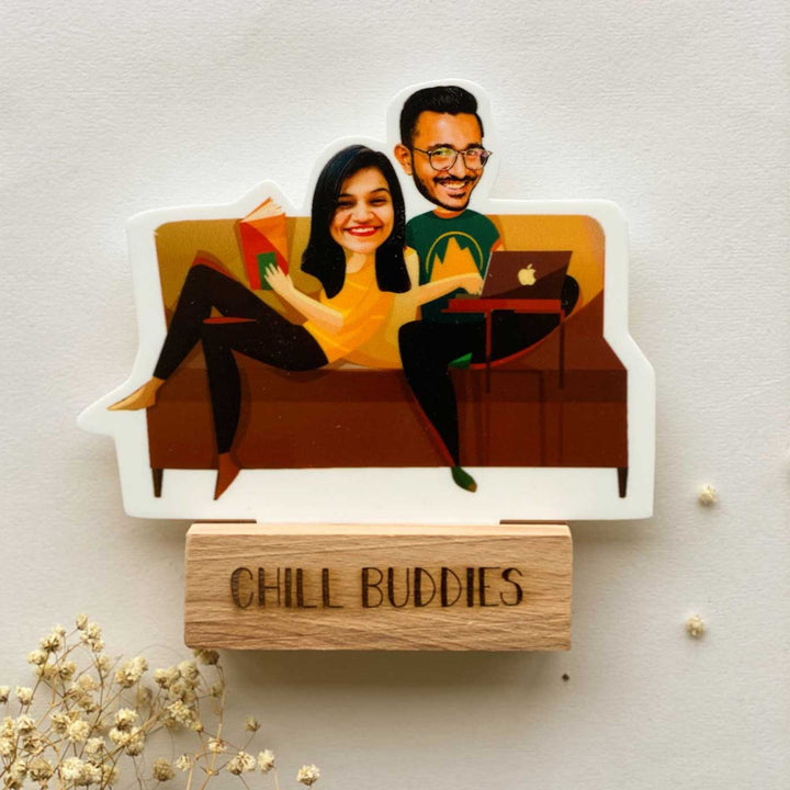 Photo Personalized Best Friends Acrylic Caricature Cutout