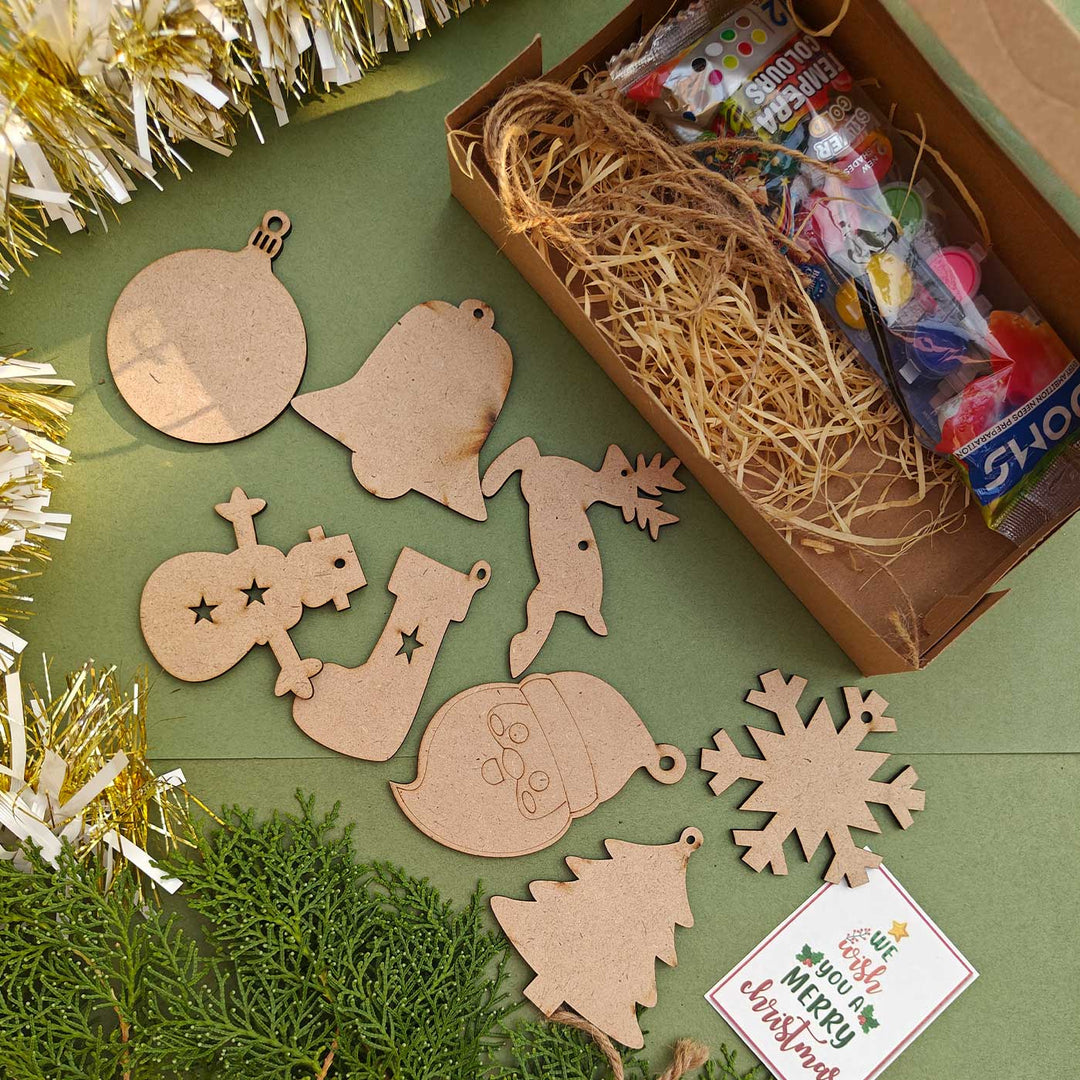 Buy Ready to Paint Christmas Ornaments Mdf Wood Kids DIY Kit