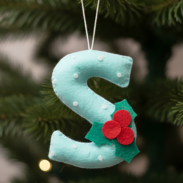 Personalized Initial Felt Ornament For Christmas Decoration