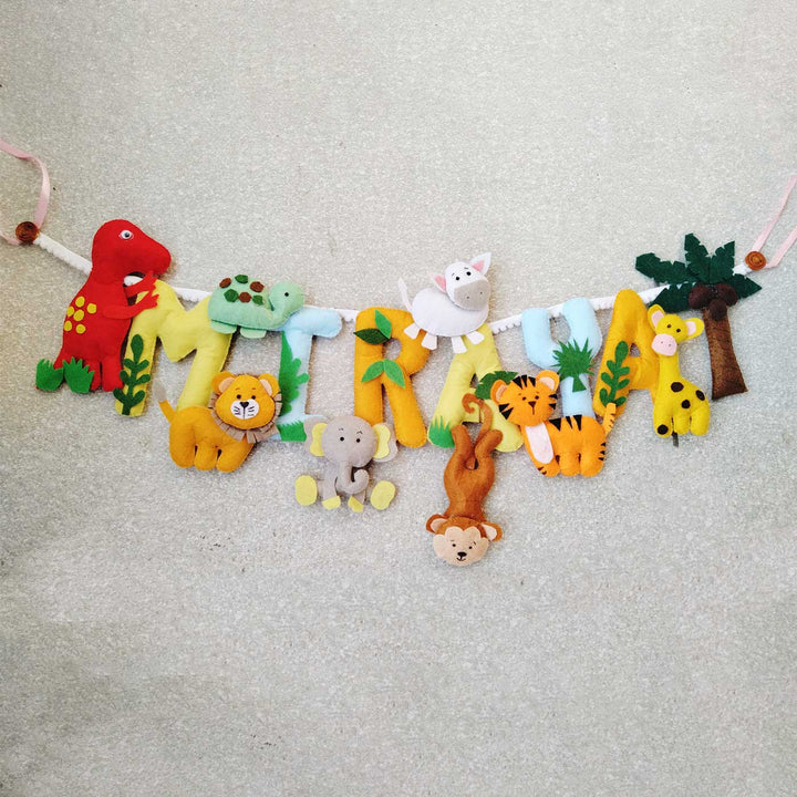 Personalized Jungle Theme Felt Bunting