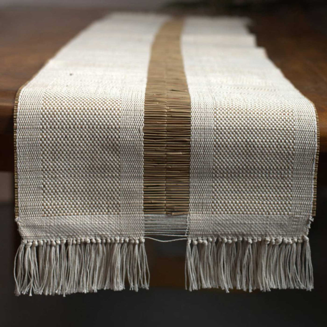 Hand Woven Single Striped Madhurkati Table Runner