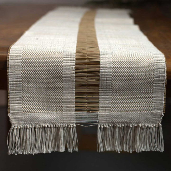 Hand Woven Single Striped Madhurkati Table Runner