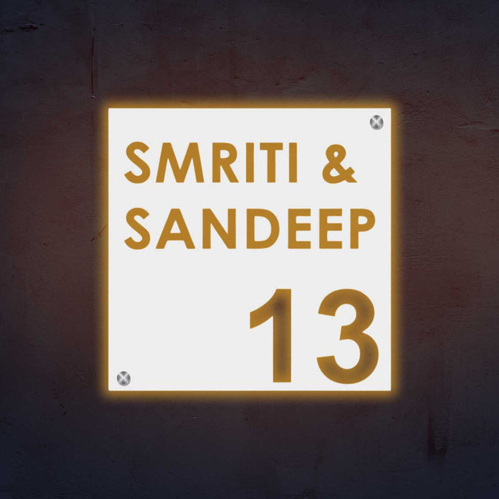 Personalized Laser Cut Square Shaped Steel Name Plate