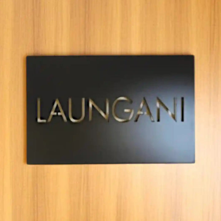 Personalized Black Minimal Design Metal Name Plate