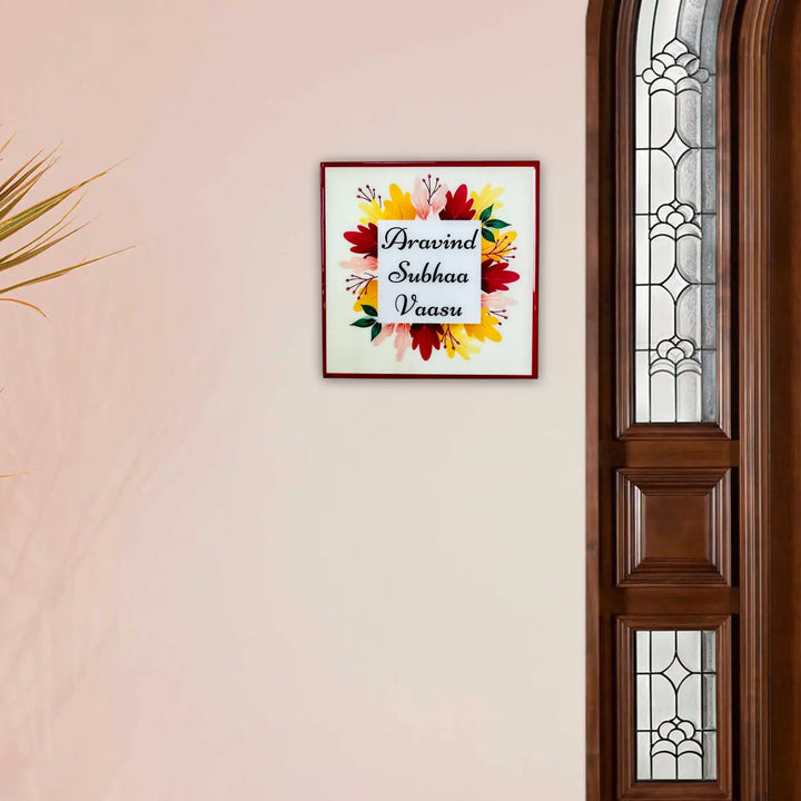Personalized Leaves Theme Resin Name Plate