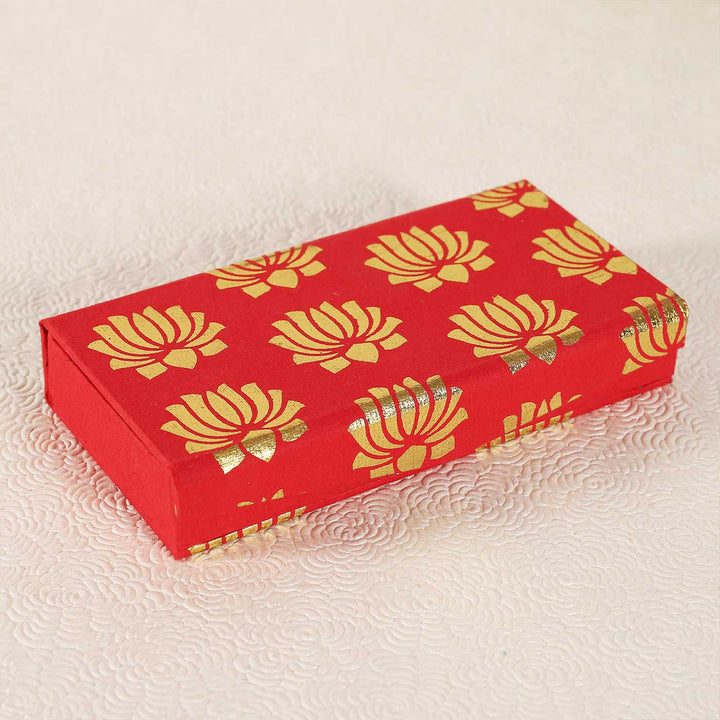 Handmade Red Lotus Design Paper Gift Box