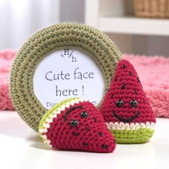 Handmade Crochet One in a Melon Photo Frame & Kids Rakhi with Roli Chawal