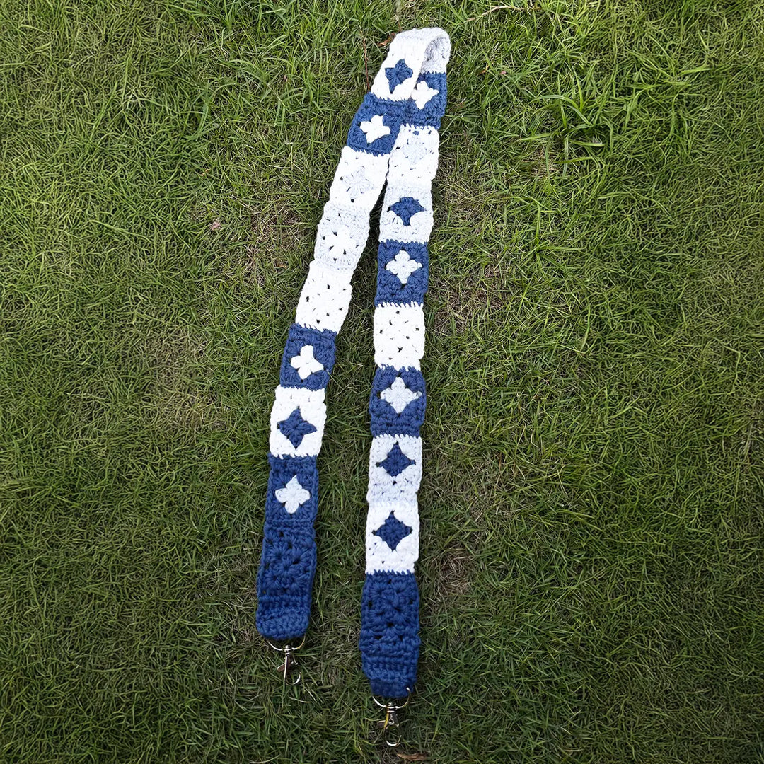 Handmade Crochet Flower Design Cotton Sling Bag Belt