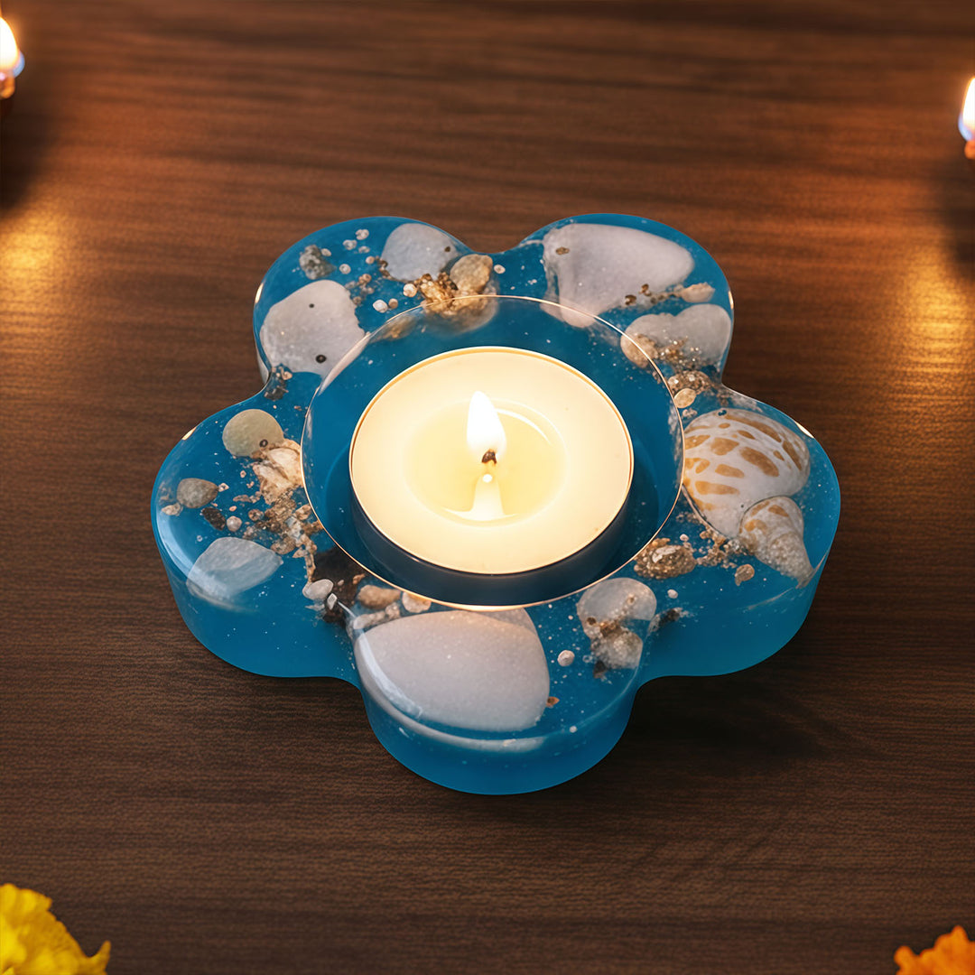 Handmade Sea Shell Resin Tealight Holder