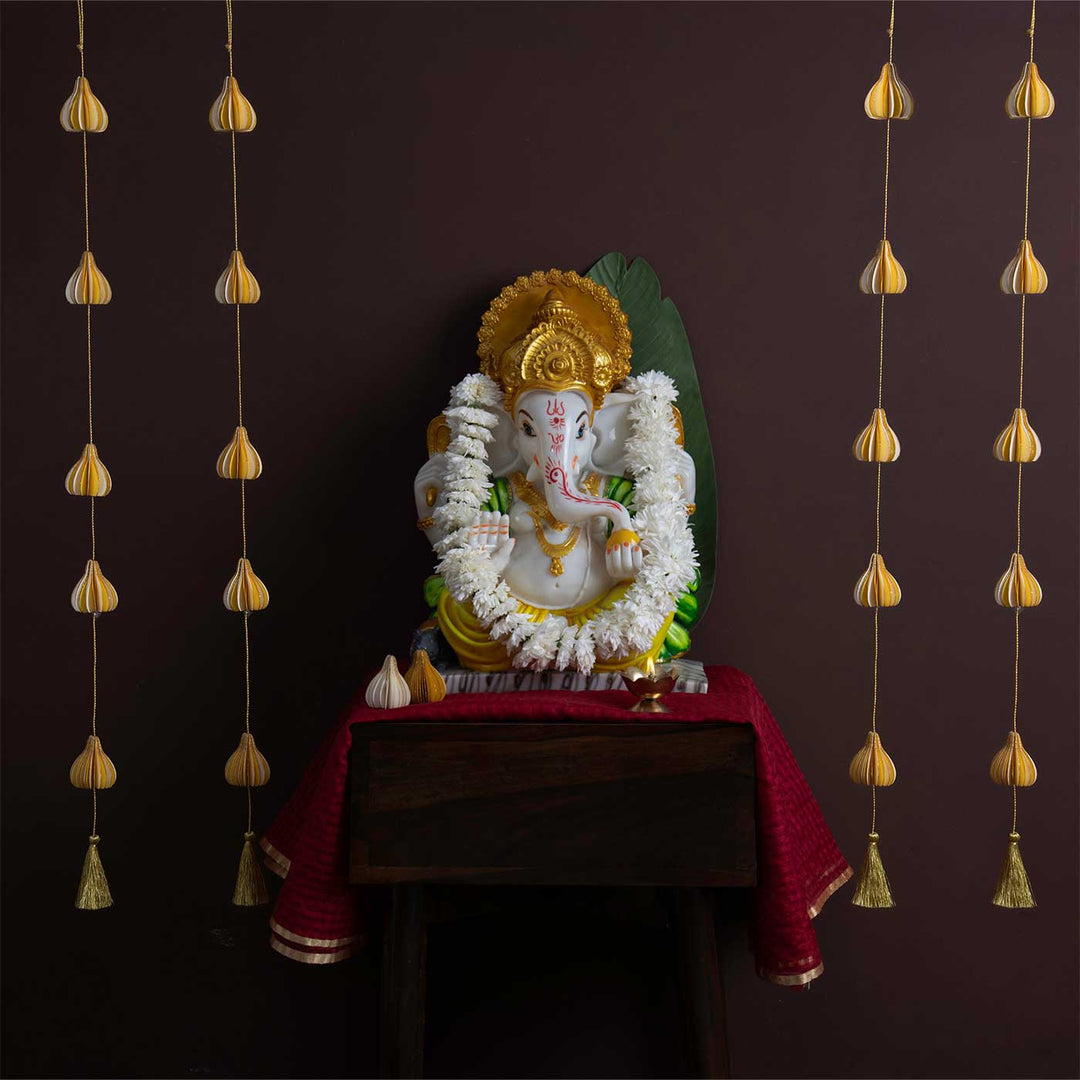 Handmade Honeycomb Modak Shaped Paper Hanging