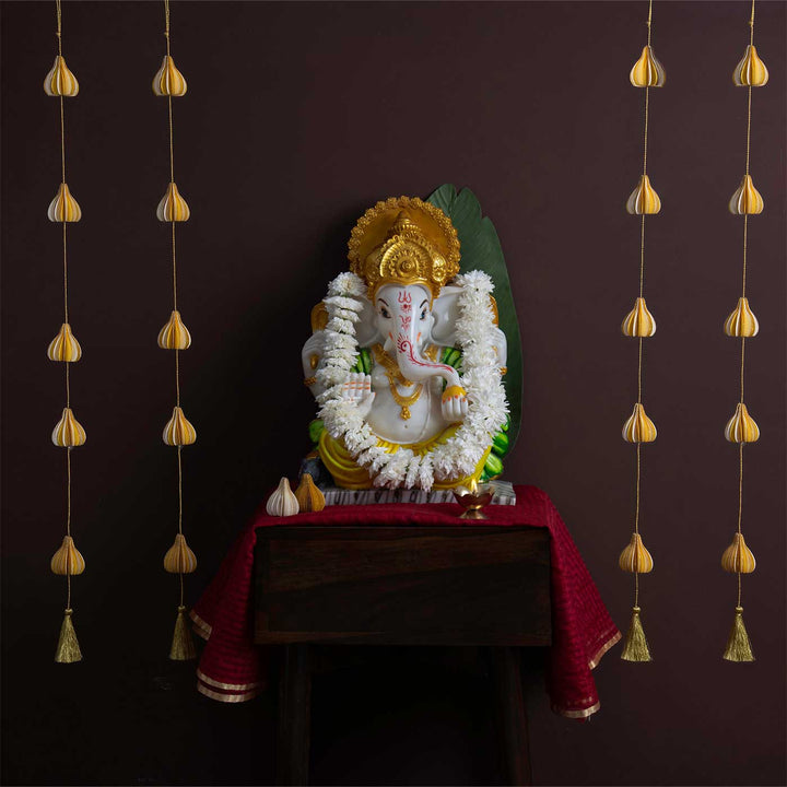 Handmade Honeycomb Modak Shaped Paper Hanging