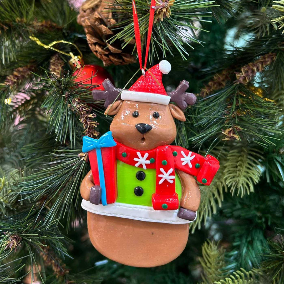 Handmade Jolly Friends Clay Ornaments For Christmas Tree Decoration | Set Of 3
