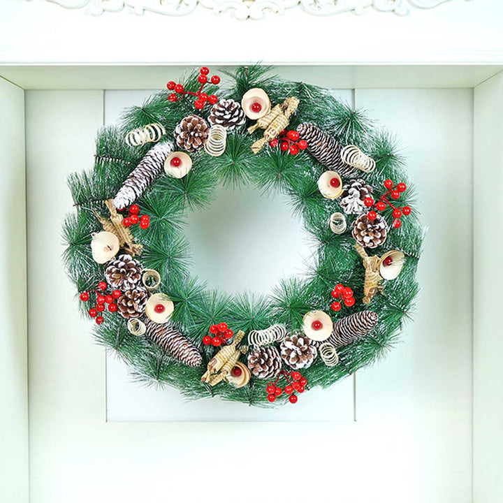 Vintage Chocolates With Pinecones & Mushroom Buds Wreath For Christmas Wall Decoration