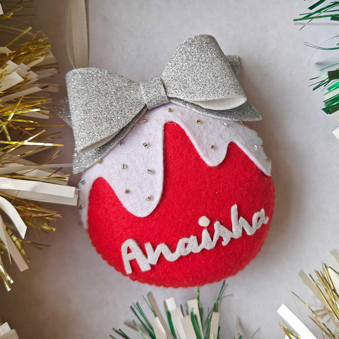 Personalized Felt Ornaments For Christmas Tree Decoration | Set Of 2