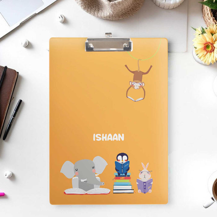 Personalized Animal Library Theme Acrylic Clipboard