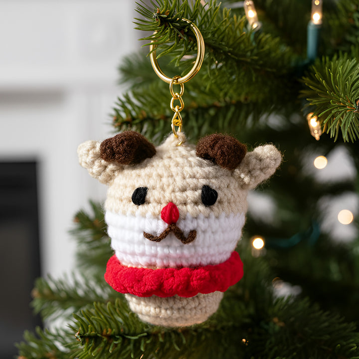 Handmade Crochet Reindeer Ornament For Christmas Decoration