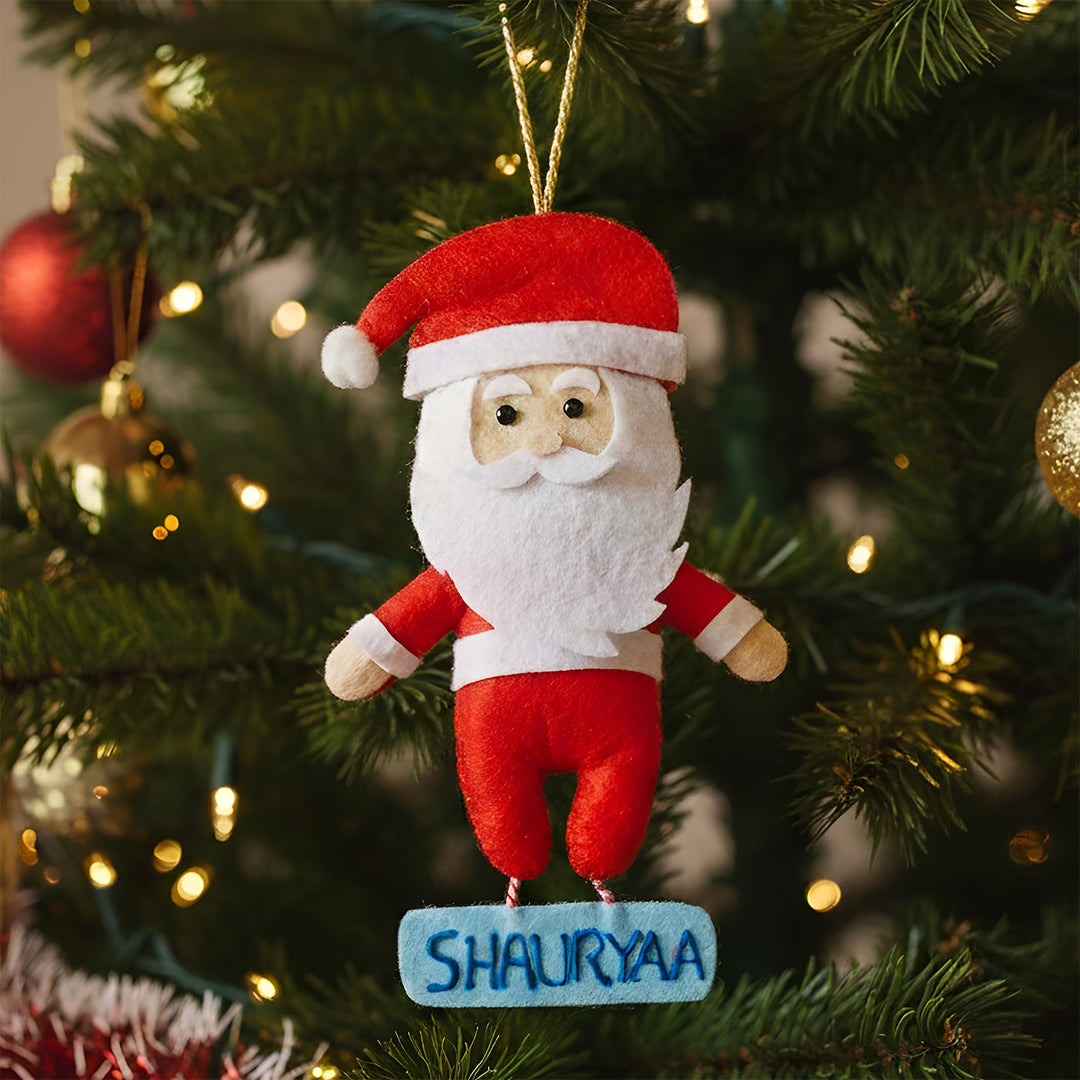Personalized Santa Claus Felt Ornament For Christmas Decoration