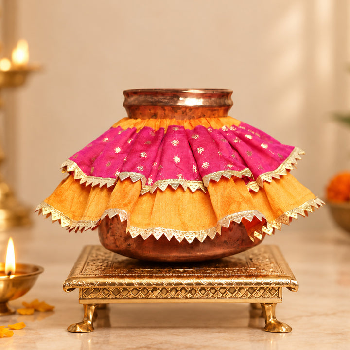 Handmade Chanderi Raw Silk Kalash Vastra For Pooja Decor